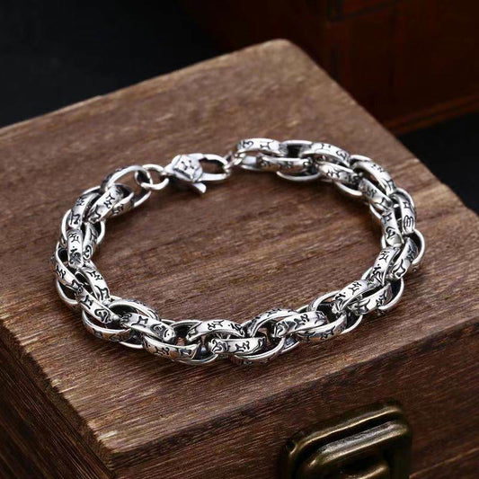 Tibetan Om Mani Padme Hum Carved Amulet Creativity Bracelet