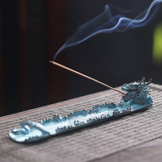 Auspicious Dragon Strength Alloy Incense Burner Decoration