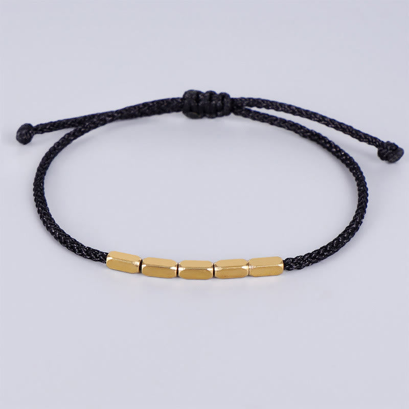 Handcrafted Copper Bead Protection Braided String Bracelet
