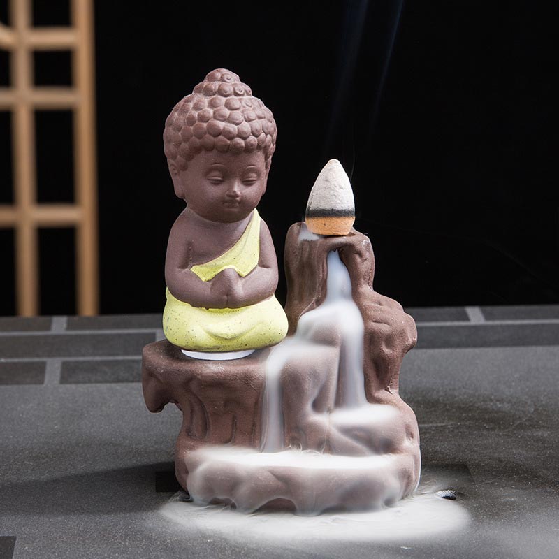 Backflow Smoke Fountain Ceramic Blessing Incense Burner Decoration