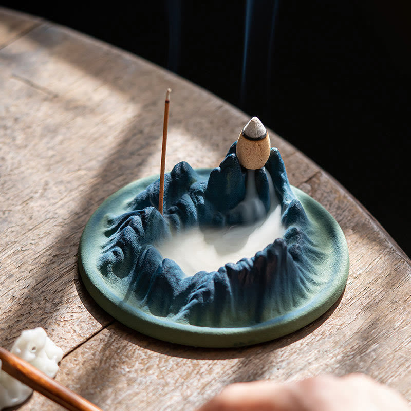 Creative Mountain River Ceramic Backflow Incense Burner