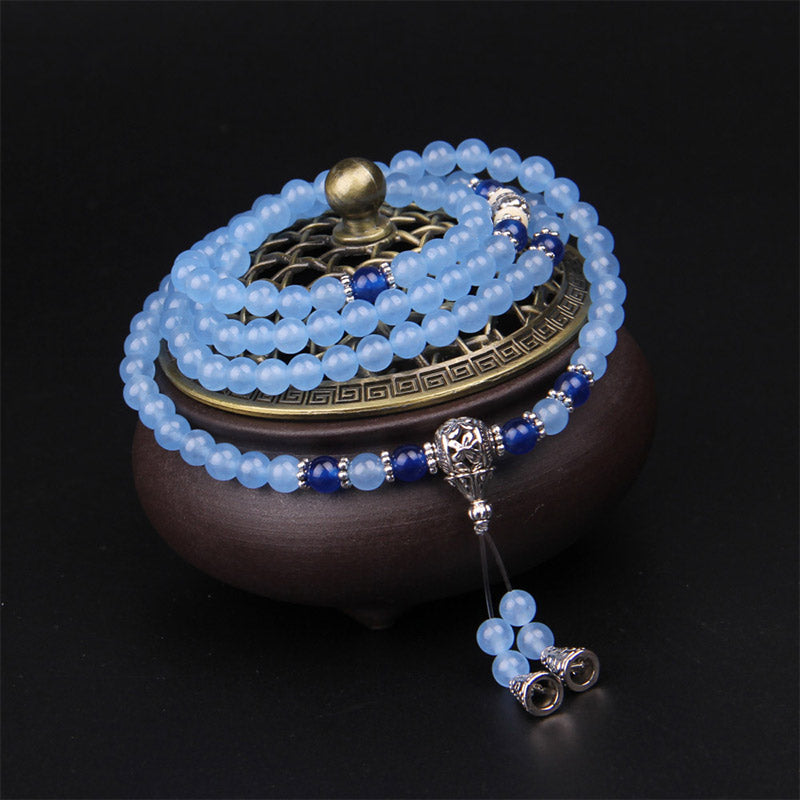 108 Beads Blue Crystal Bracelet Mala