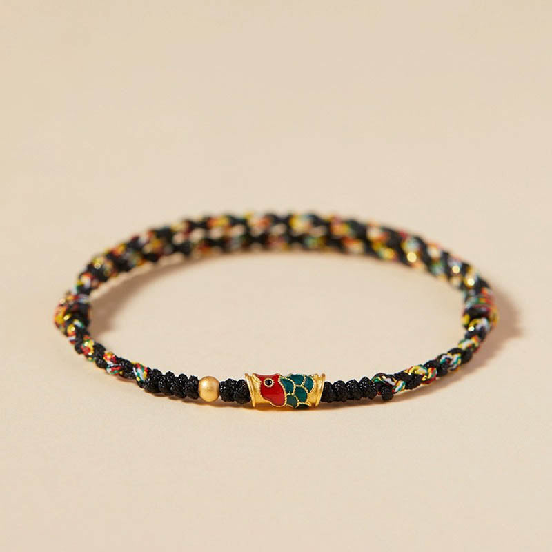 Handcrafted Koi Fish Wealth Prosperity Braided Rope Bracelet