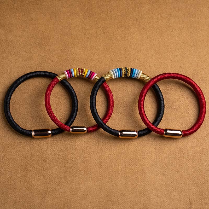 Tibetan Handmade King Kong Knot Protection Magnetic Buckle Braided Bracelet