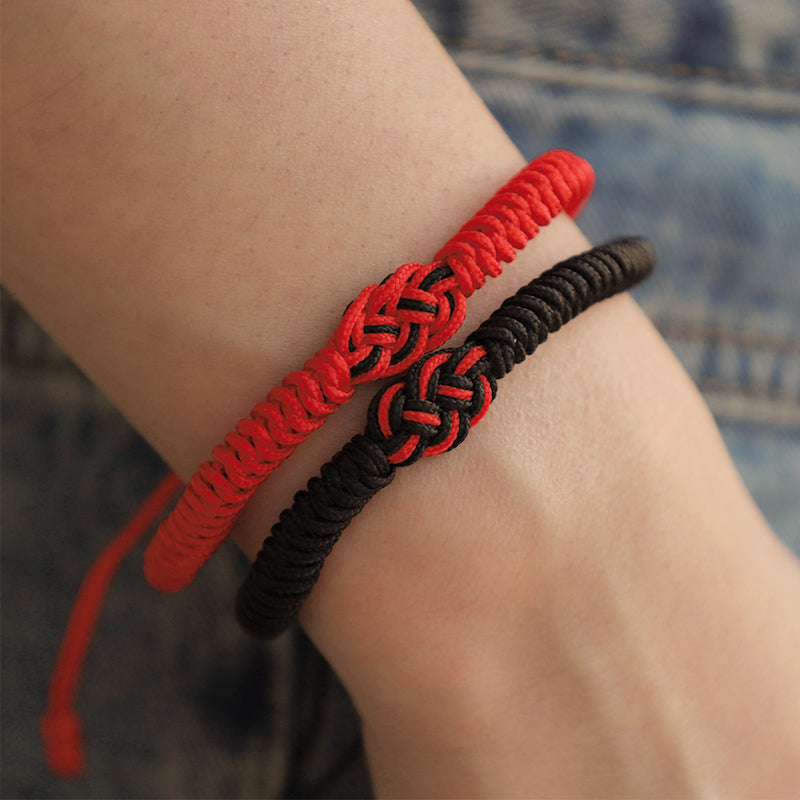 2Pcs Tibetan Luck Chinese Knot Protection String Bracelet