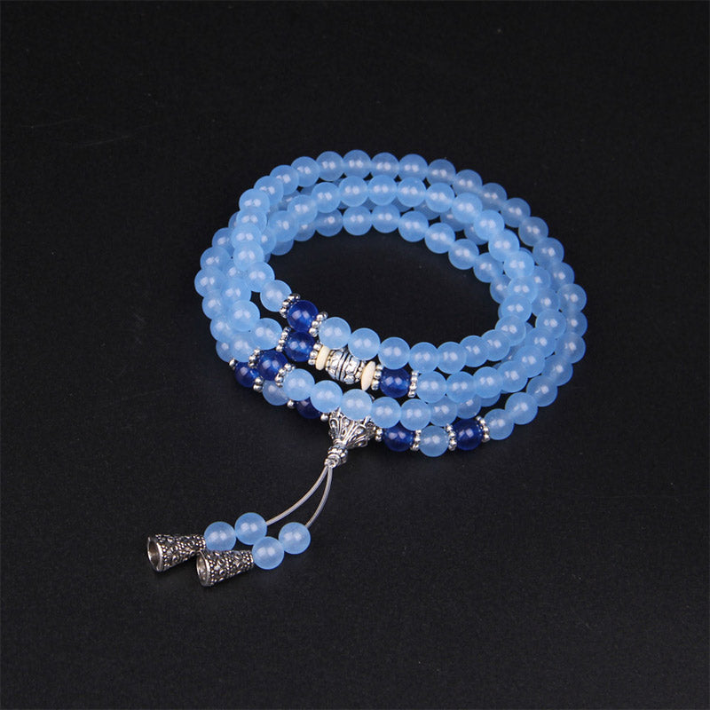 108 Beads Blue Crystal Bracelet Mala