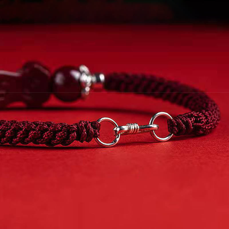 Handcrafted PiXiu Cinnabar Wealth Luck Braided Bracelet