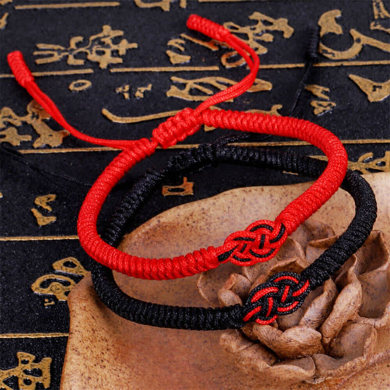 2Pcs Tibetan Luck Chinese Knot Protection String Bracelet