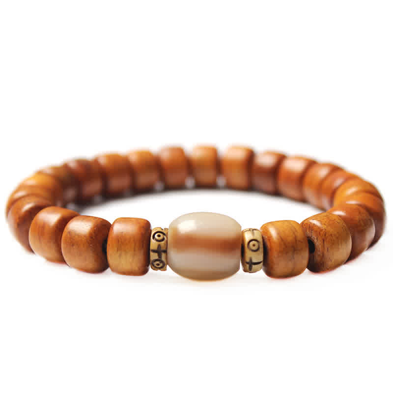 Tibetan Bone Beads Om Mani Padme Hum Strength Bracelet