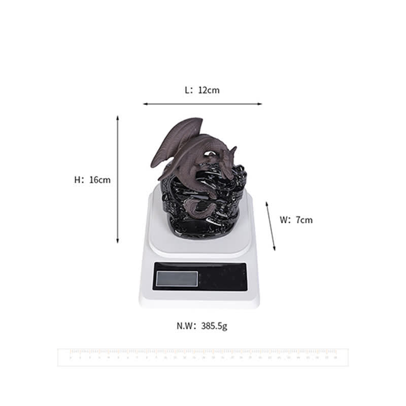 Nordic Pterosaur Dragon Ceramic Backflow Smoke Fountain Protection Incense Burner Decoration