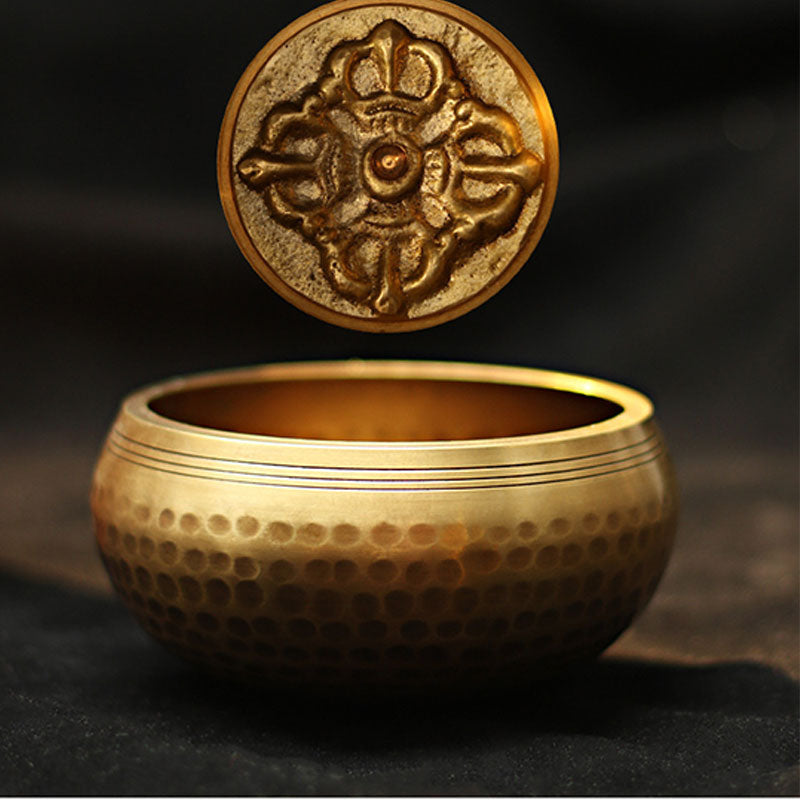Tibetan Sound Bowl Handcrafted for Relaxation and Mindfulness Meditation Singing Bowl Set