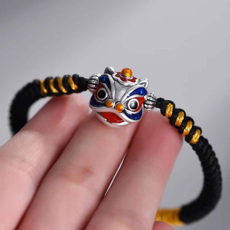 Handmade Dancing Lion Luck Braided String Bracelet