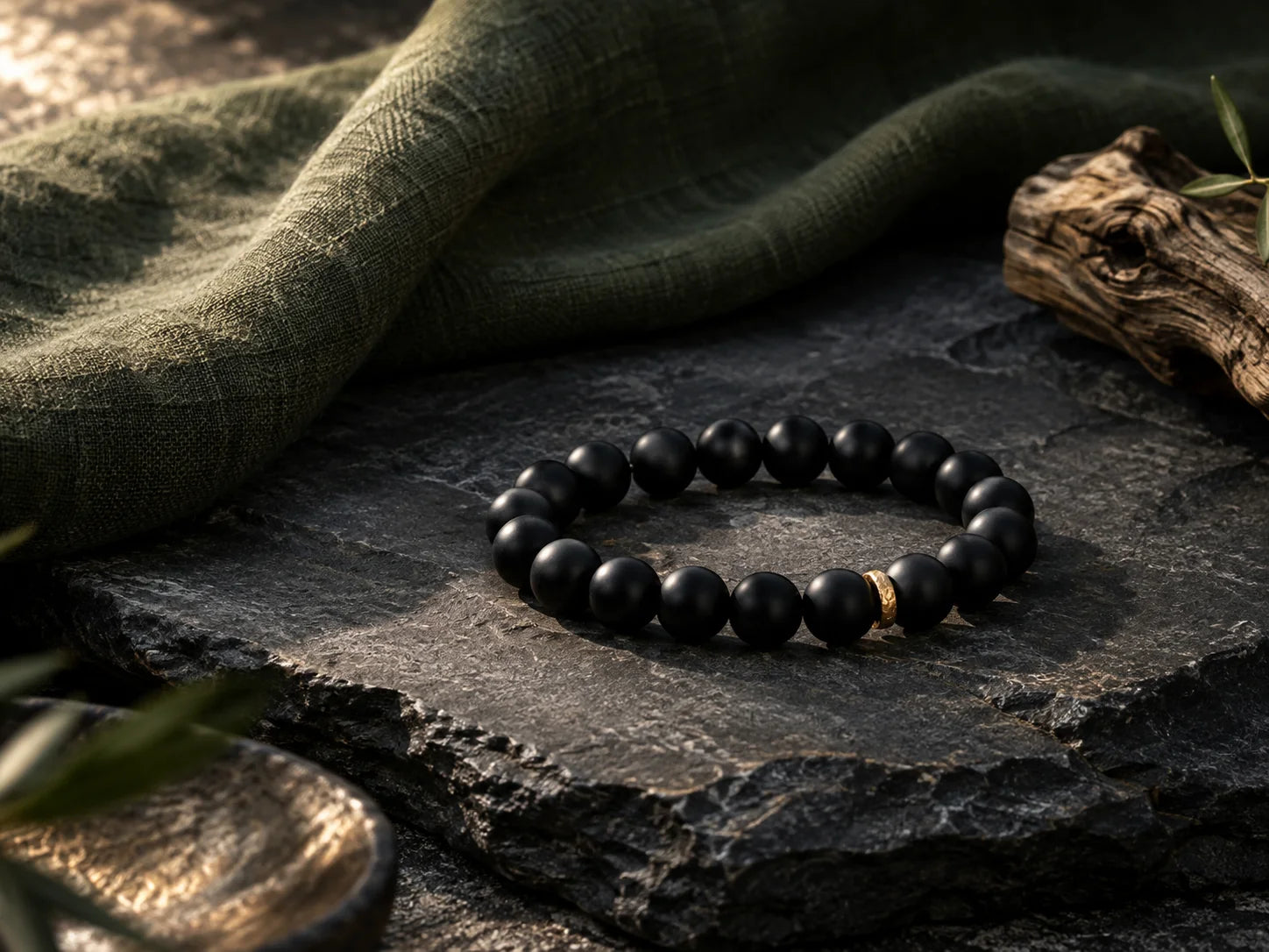 Natural stone and sandalwood bracelets